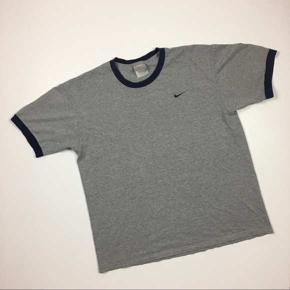 grey and blue nike shirt
